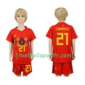 Tenue Belgique Carrasco 21 Enfant Domicile Coupe du monde 2018 Maillot de Foot